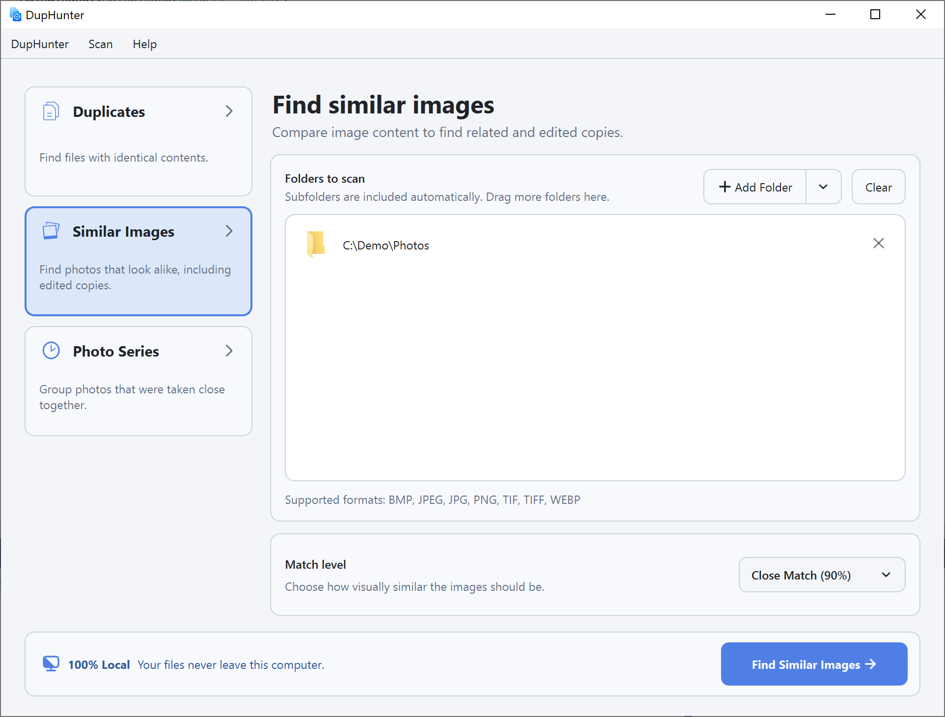 DupHunter similar-image search setup